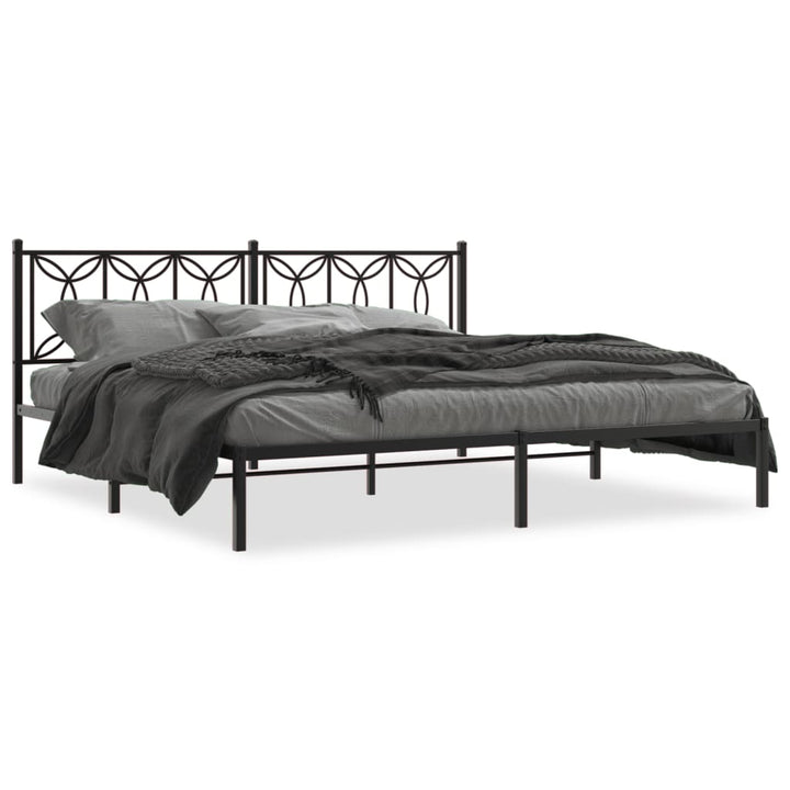 sengeramme med sengegavl 193x203 cm metal sort