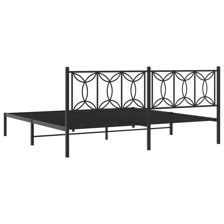 sengeramme med sengegavl 193x203 cm metal sort