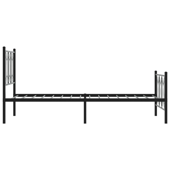 sengeramme med sengegavl og fodgærde 80x200 cm metal sort