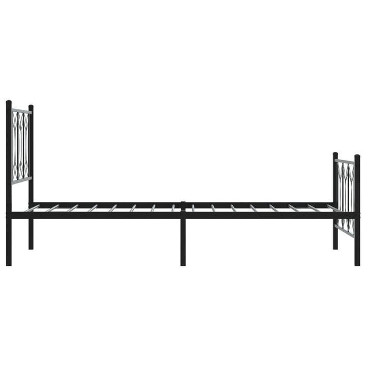 sengeramme med sengegavl og fodgærde 90x200 cm metal sort