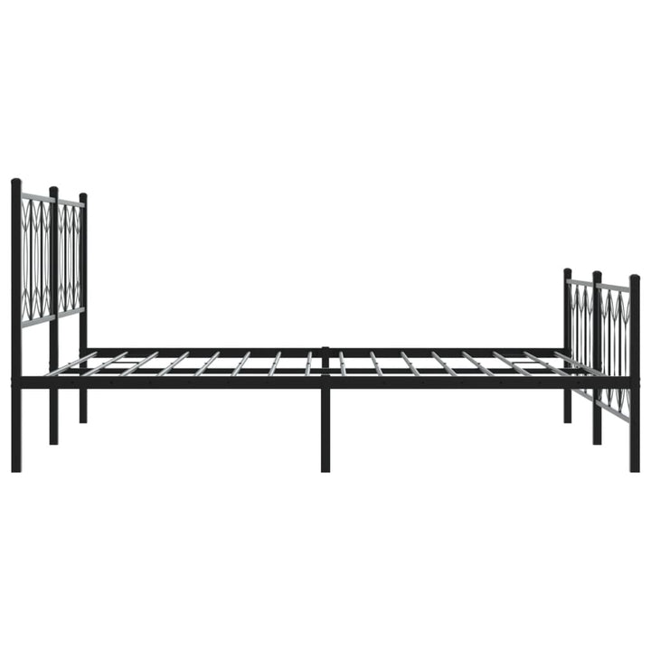 sengeramme med sengegavl og fodgærde 150x200 cm metal sort