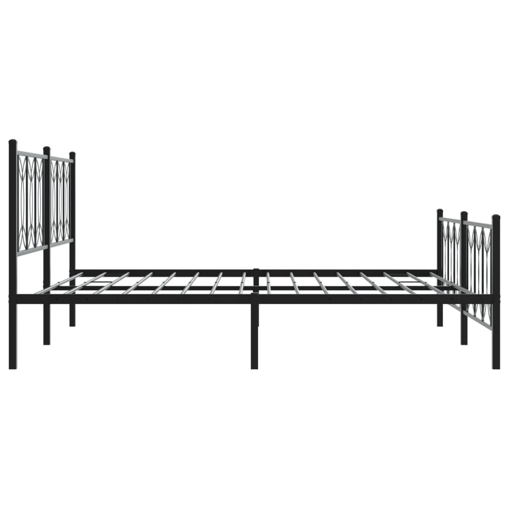 sengeramme med sengegavl og fodgærde 183x213 cm metal sort