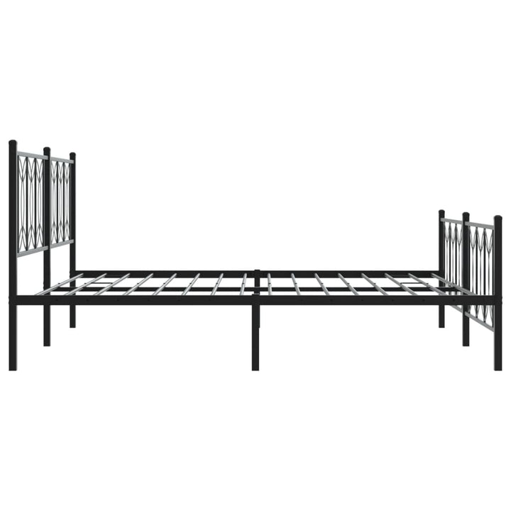 sengeramme med sengegavl og fodgærde 183x213 cm metal sort