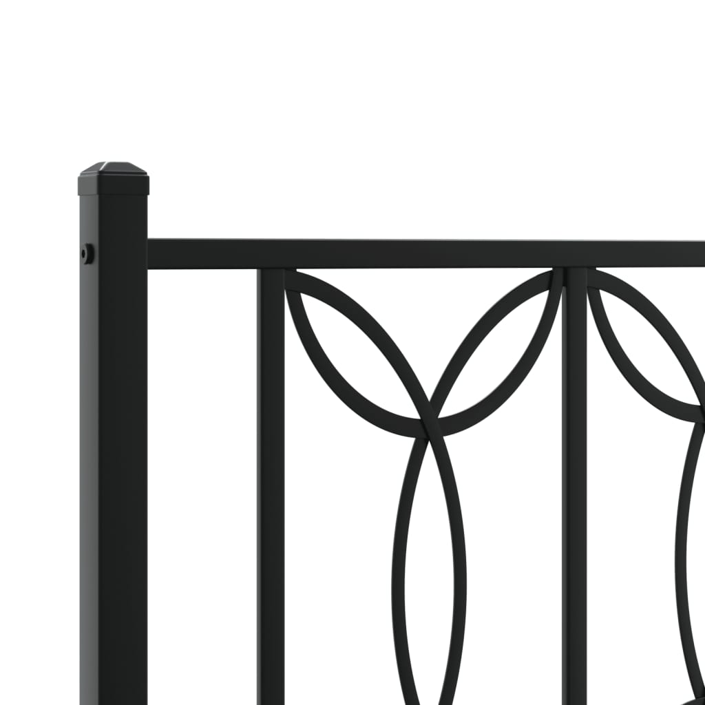 sengeramme med sengegavl og fodgærde 183x213 cm metal sort