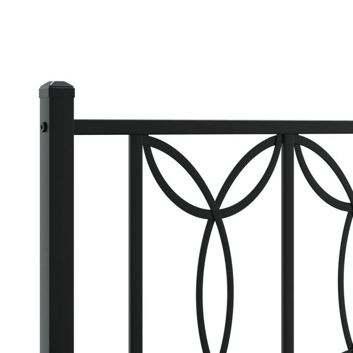 sengeramme med sengegavl og fodgærde 183x213 cm metal sort
