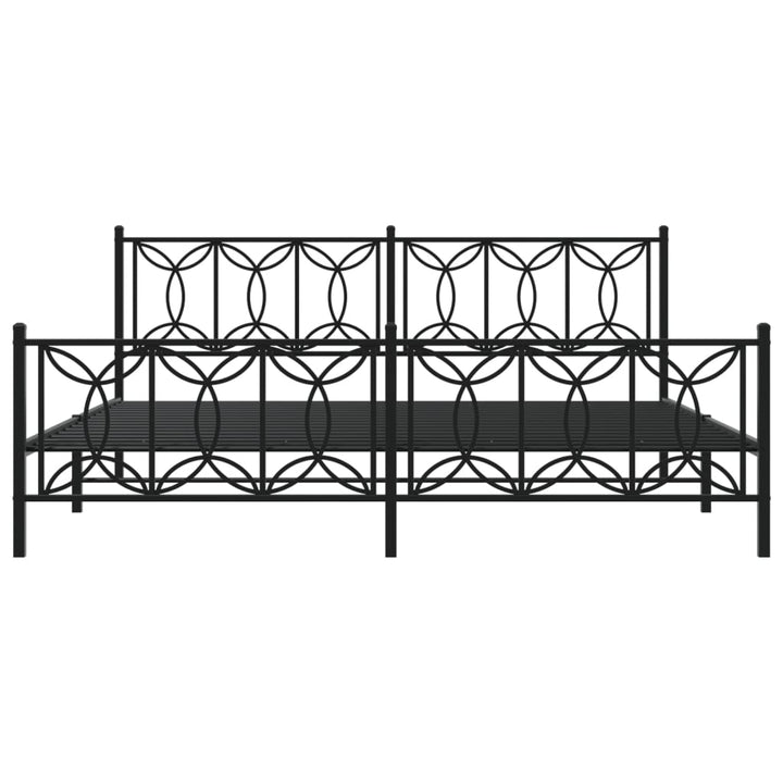 sengeramme med sengegavl og fodgærde 193x203 cm metal sort