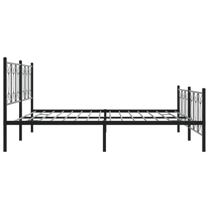 sengeramme med sengegavl og fodgærde 193x203 cm metal sort