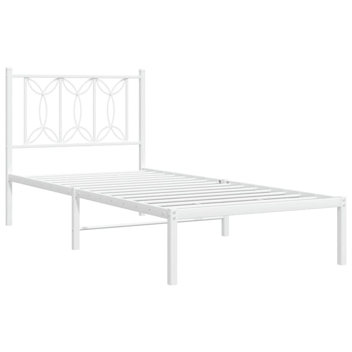 sengeramme uden madras med hovedgærde 75x190 cm hvid