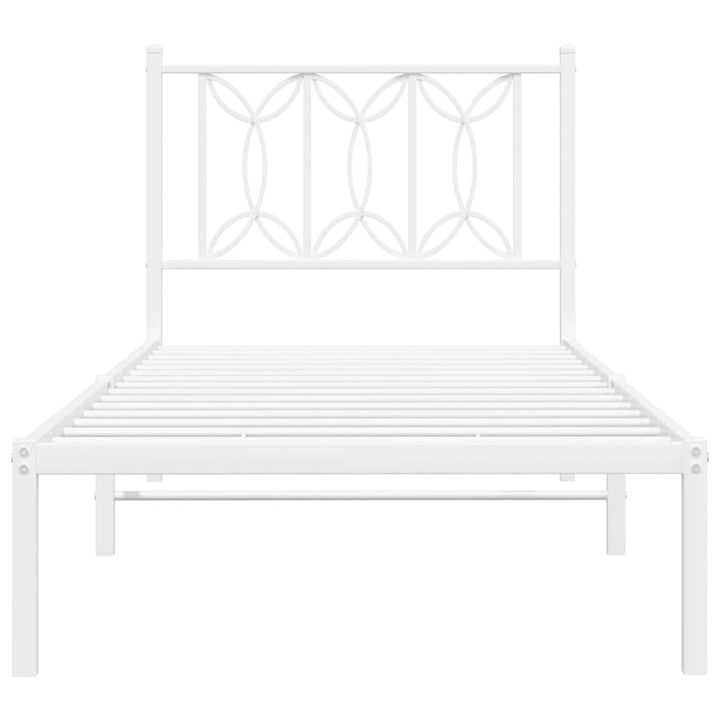 sengeramme uden madras med hovedgærde 75x190 cm hvid