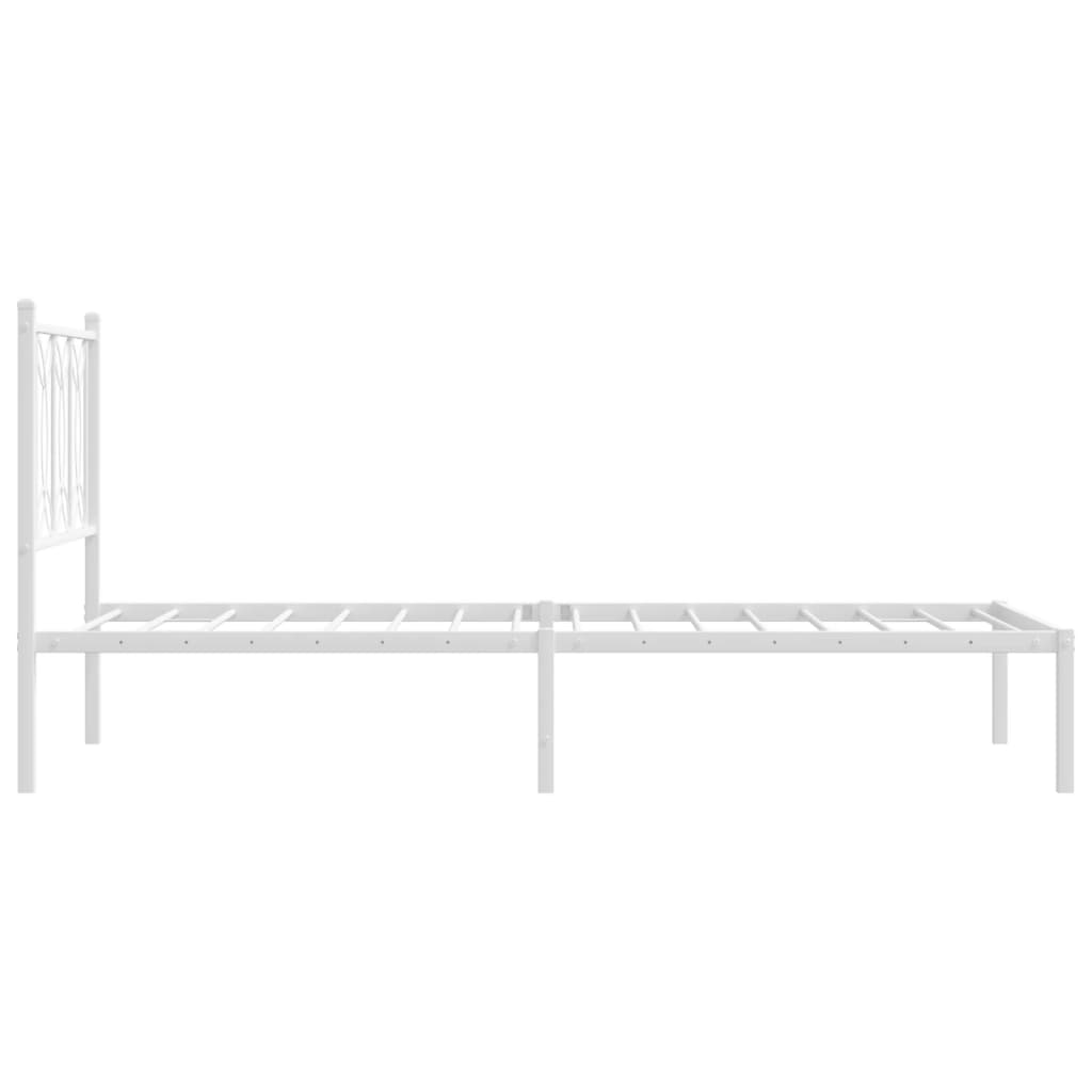 sengeramme uden madras med hovedgærde 75x190 cm hvid