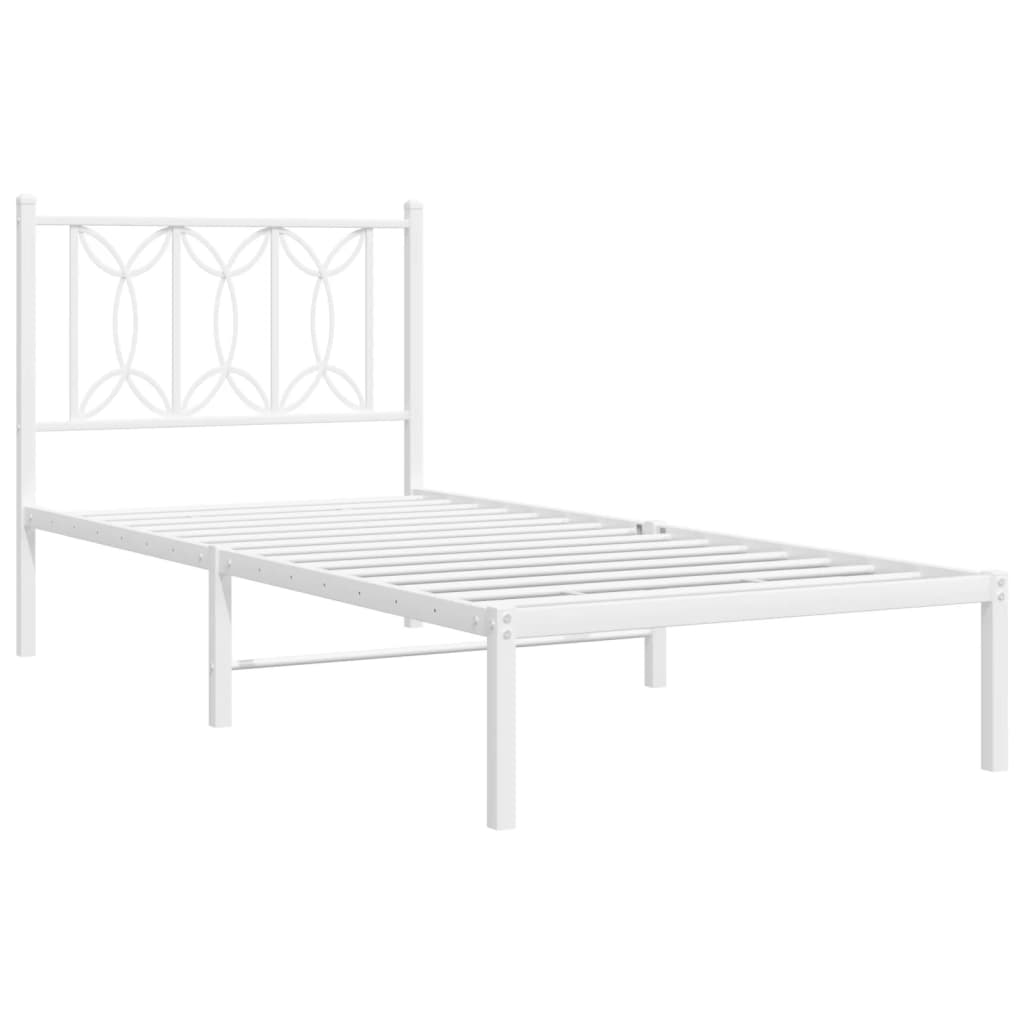 sengeramme med sengegavl 80x200 cm metal hvid
