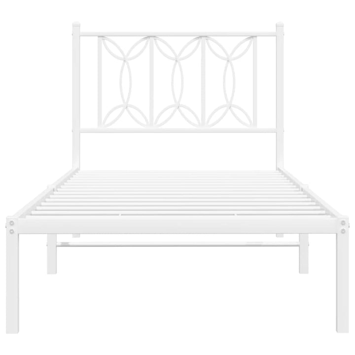 sengeramme med sengegavl 80x200 cm metal hvid