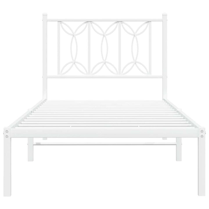sengeramme med sengegavl 90x190 cm metal hvid
