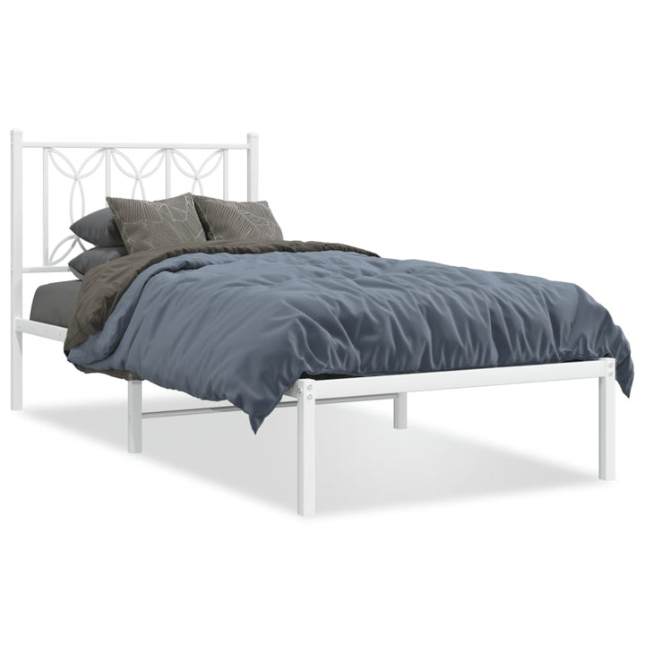 sengeramme med sengegavl 90x200 cm metal hvid