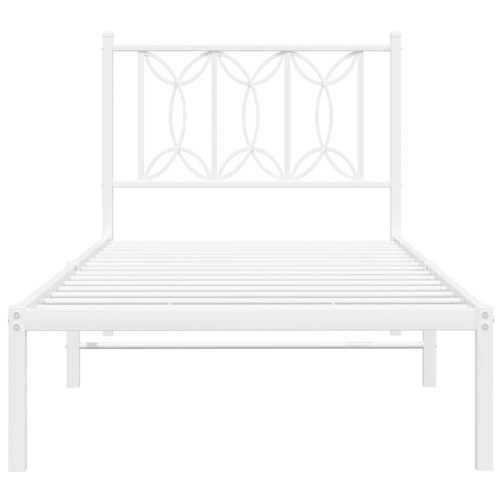 sengeramme med sengegavl 90x200 cm metal hvid