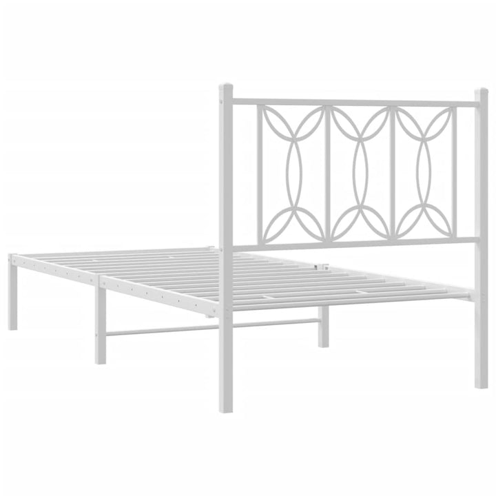 sengeramme med sengegavl 90x200 cm metal hvid