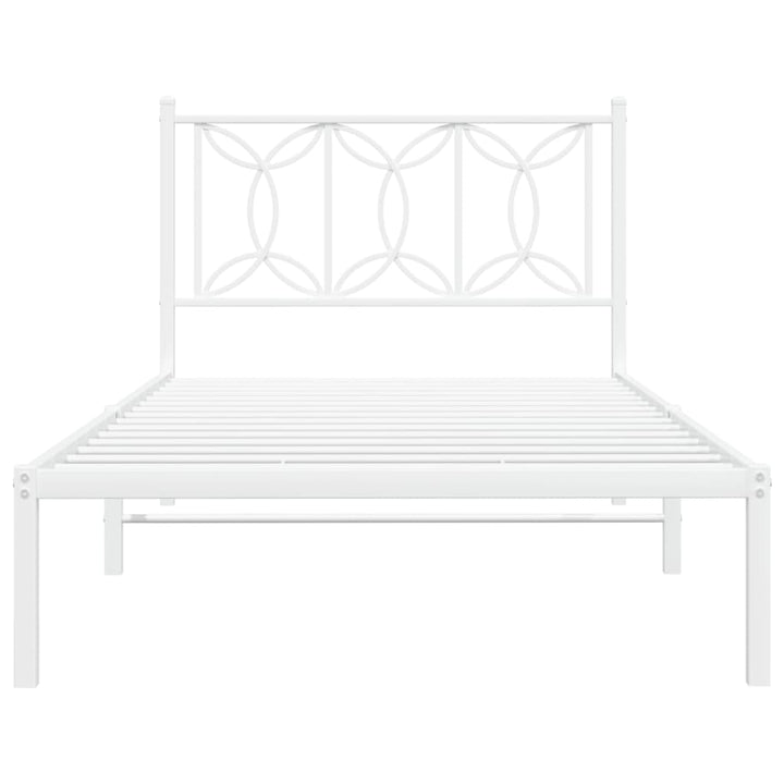 sengeramme med sengegavl 100x190 cm metal hvid