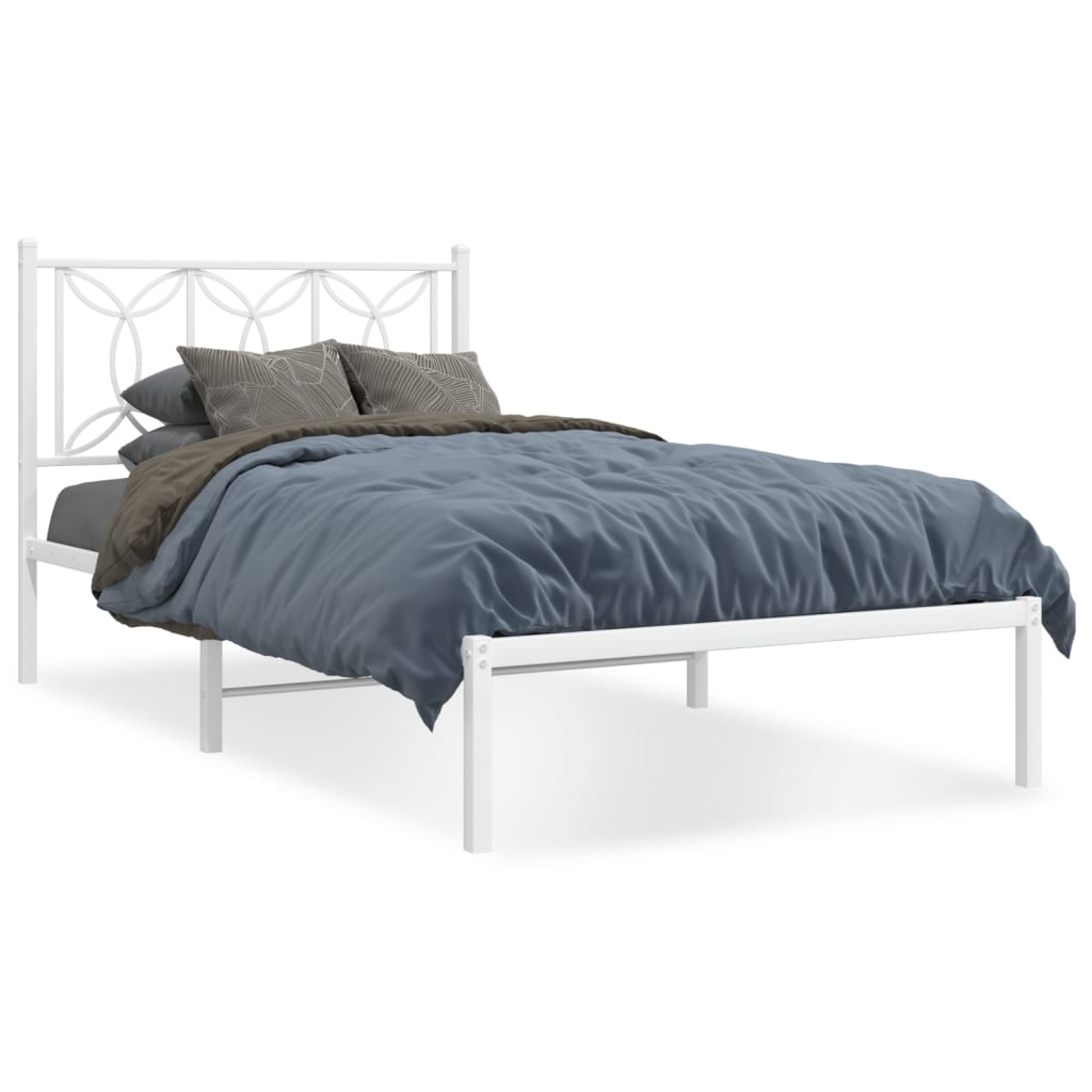 sengeramme med sengegavl 107x203 cm metal hvid