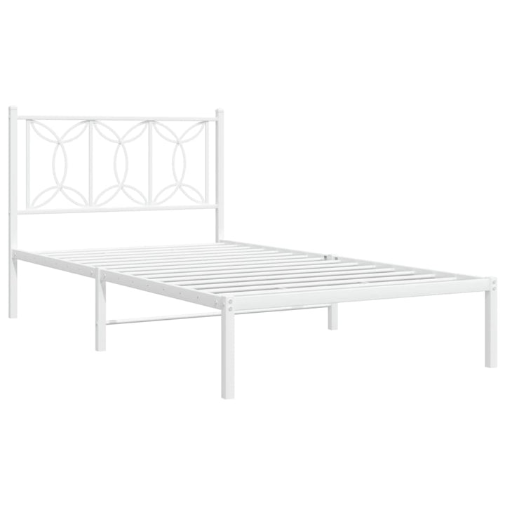 sengeramme med sengegavl 107x203 cm metal hvid