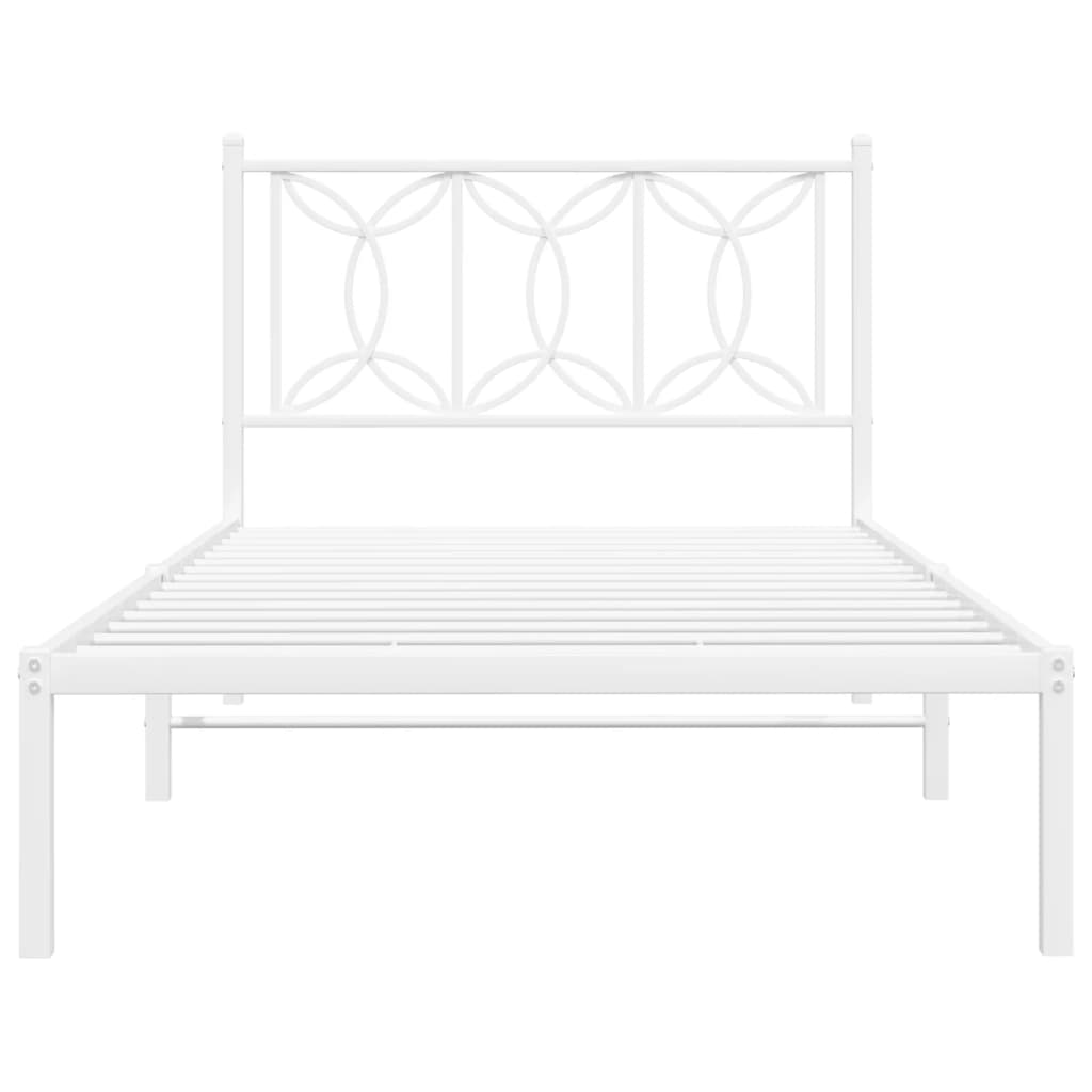sengeramme med sengegavl 107x203 cm metal hvid