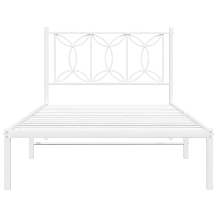 sengeramme med sengegavl 107x203 cm metal hvid
