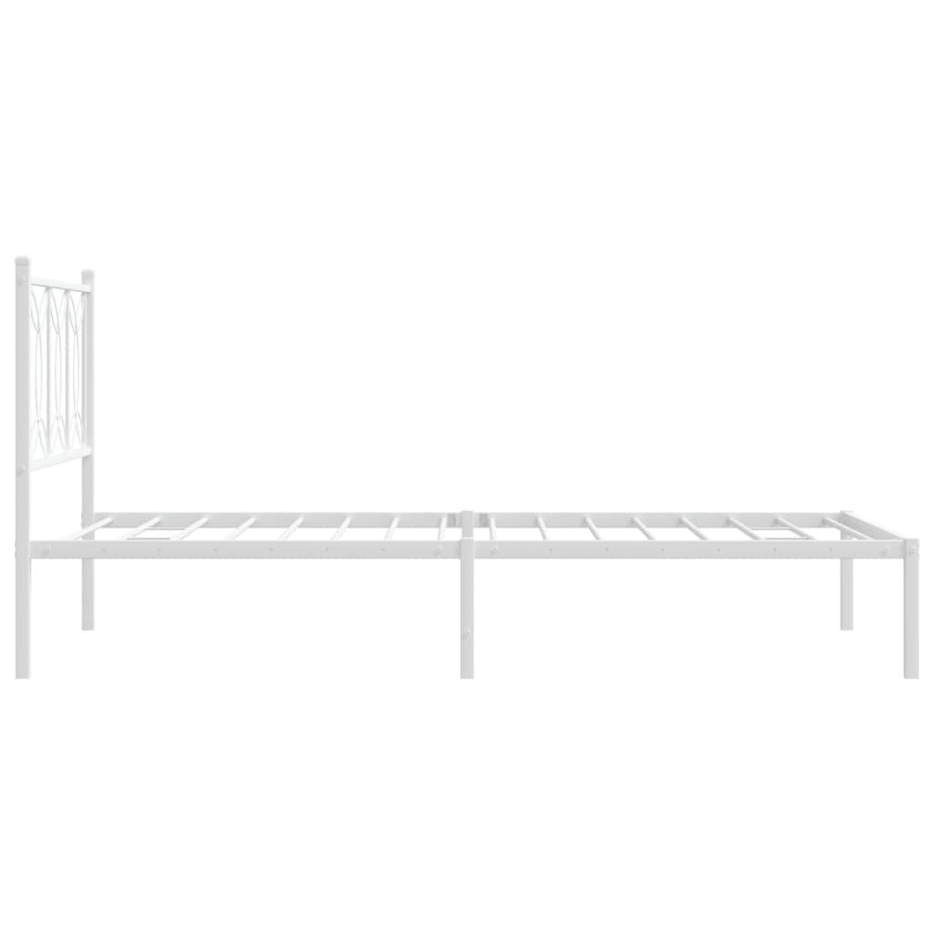 sengeramme med sengegavl 107x203 cm metal hvid