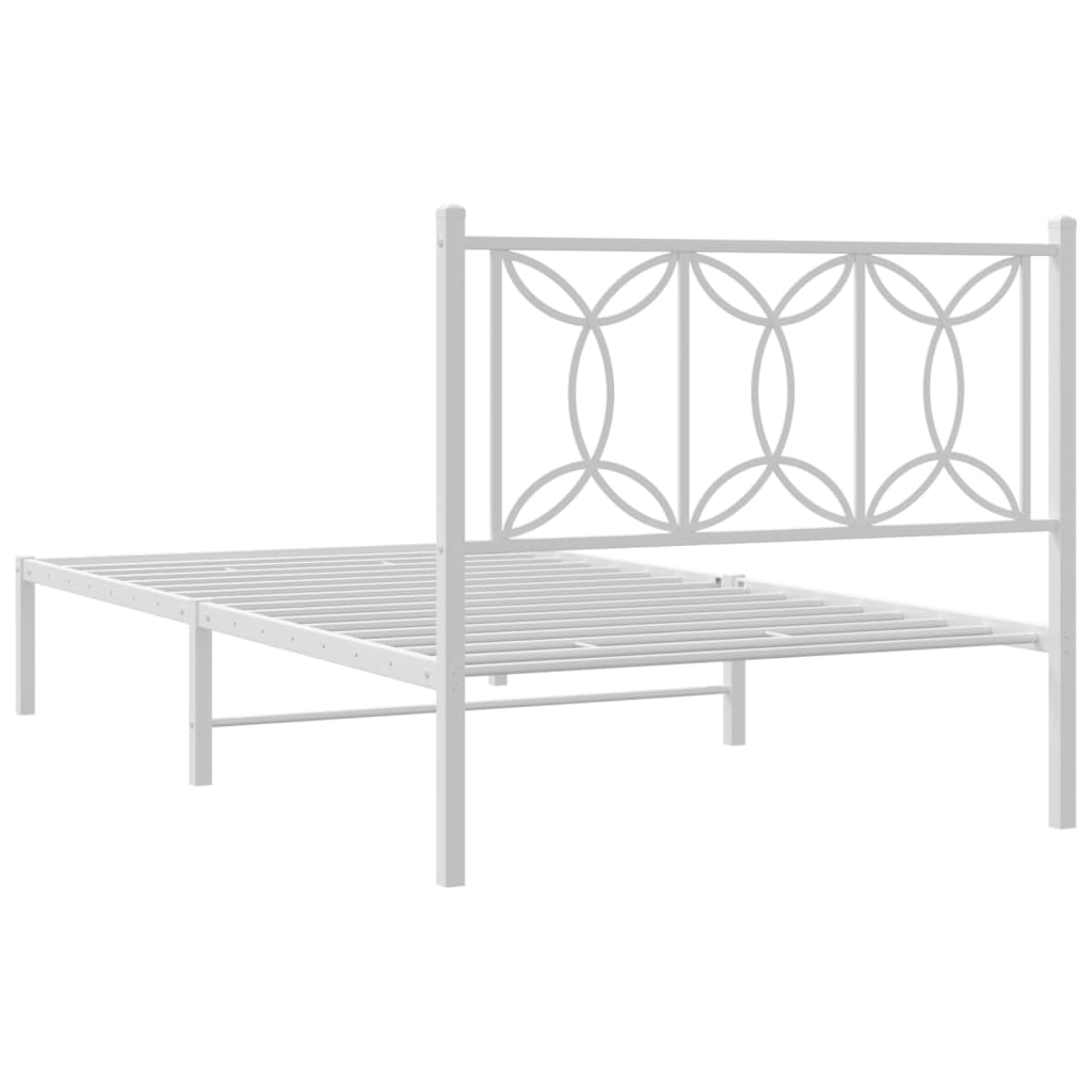 sengeramme med sengegavl 107x203 cm metal hvid