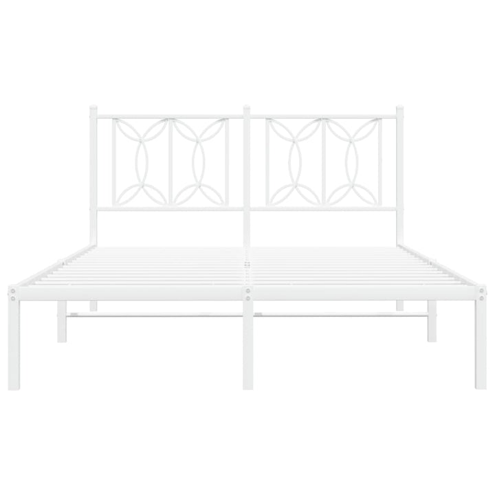 sengeramme med sengegavl 135x190 cm metal hvid
