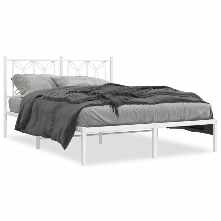 sengeramme med sengegavl 140x190 cm metal hvid