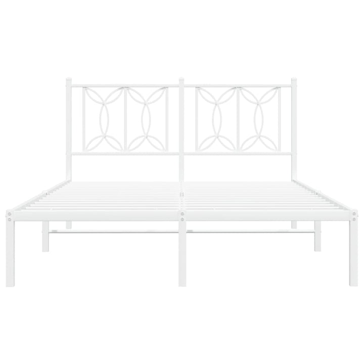 sengeramme med sengegavl 140x190 cm metal hvid