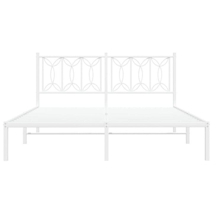 sengeramme med sengegavl 150x200 cm metal hvid