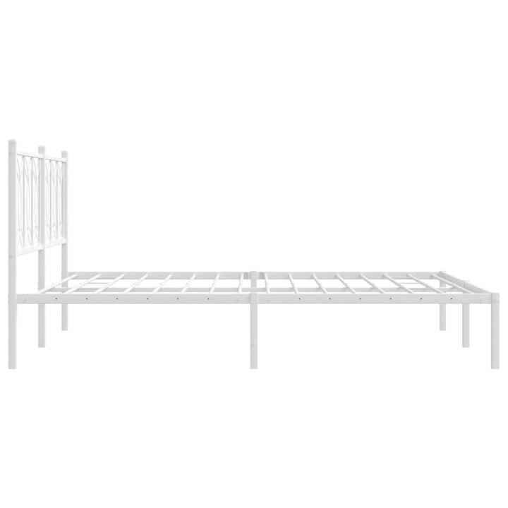 sengeramme med sengegavl 150x200 cm metal hvid