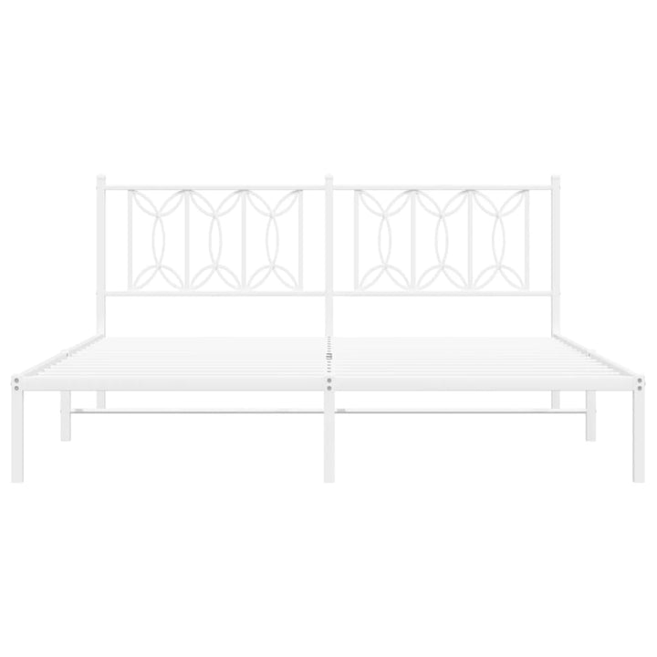 sengeramme med sengegavl 180x200 cm metal hvid