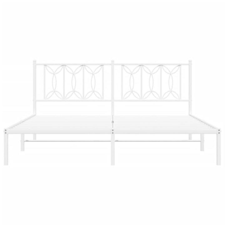 sengeramme med sengegavl 183x213 cm metal hvid