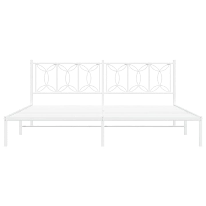 sengeramme med sengegavl 193x203 cm metal hvid