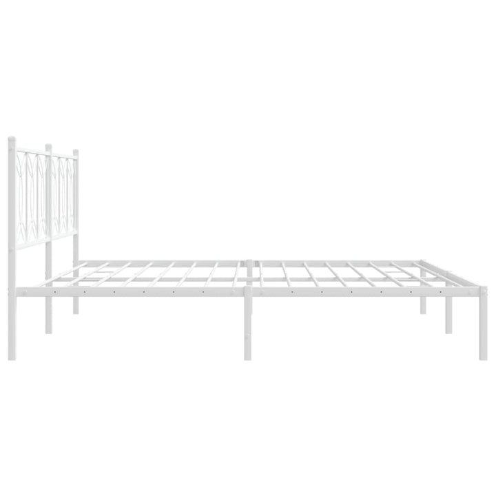 sengeramme med sengegavl 193x203 cm metal hvid