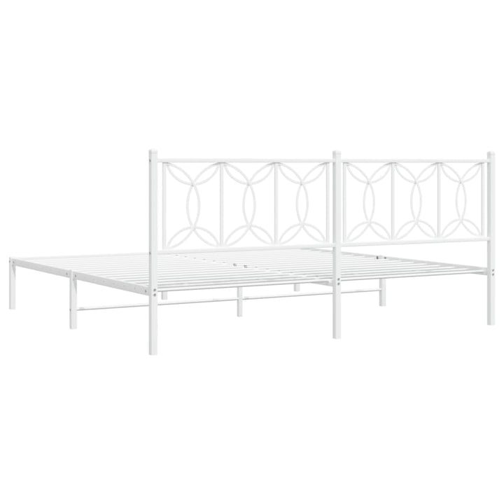 sengeramme med sengegavl 193x203 cm metal hvid