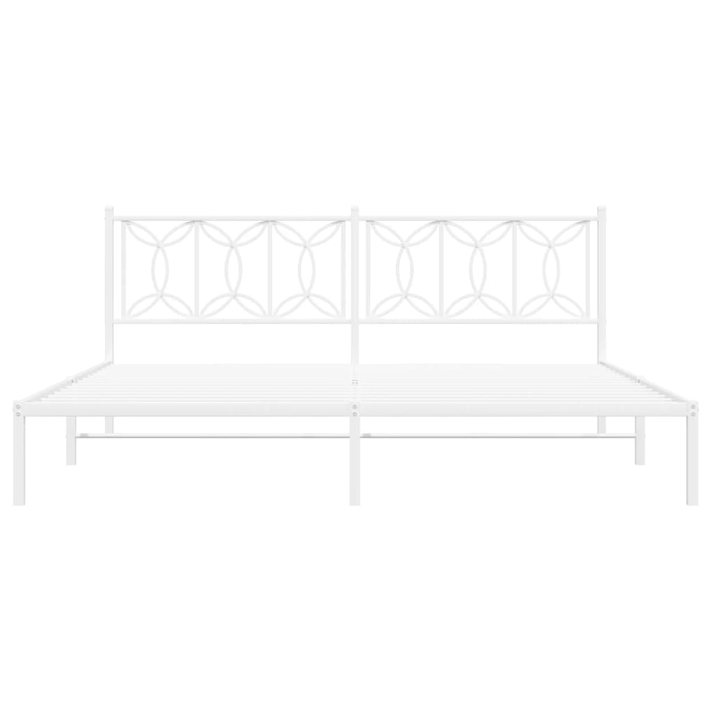 sengeramme med sengegavl 200x200 cm metal hvid