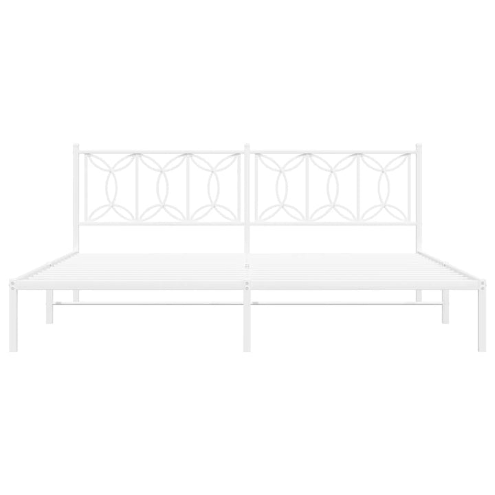 sengeramme med sengegavl 200x200 cm metal hvid