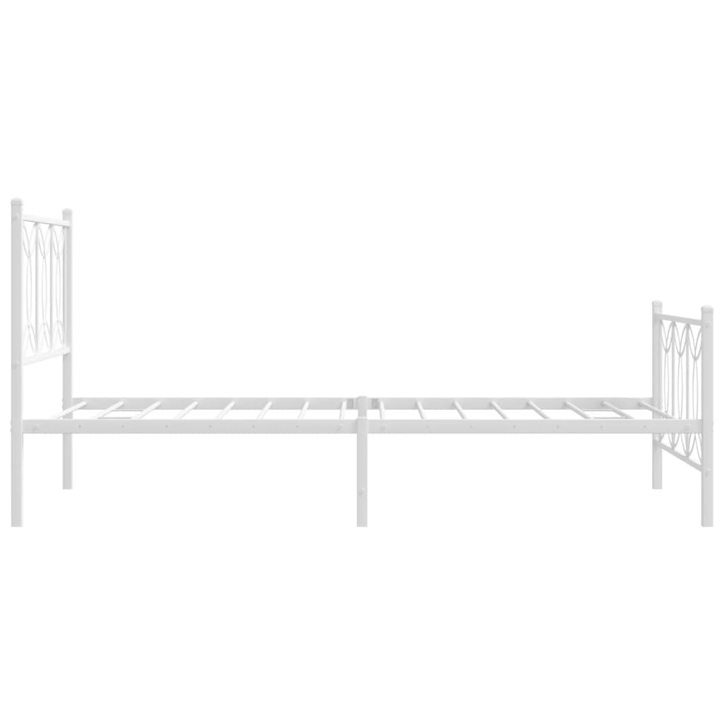 sengeramme med sengegavl og fodgærde 100x200 cm metal hvid
