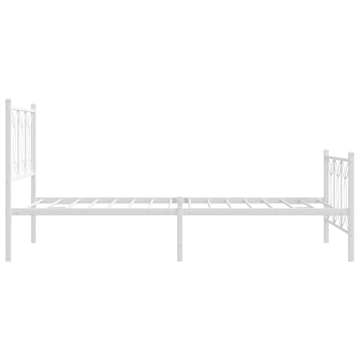 sengeramme med sengegavl og fodgærde 100x200 cm metal hvid