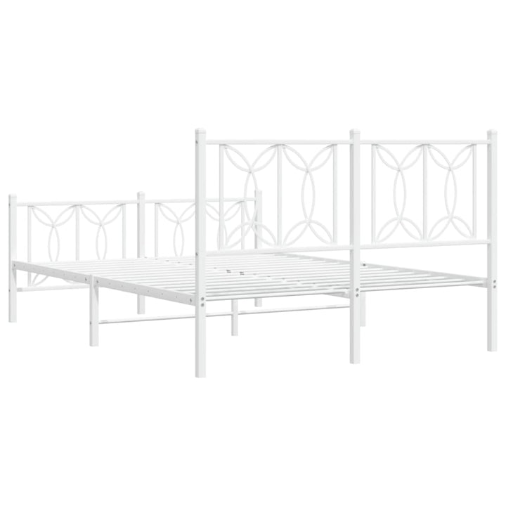 sengeramme med sengegavl og fodgærde 140x200 cm metal hvid