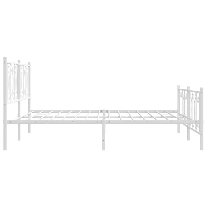 sengeramme med sengegavl og fodgærde 180x200 cm metal hvid