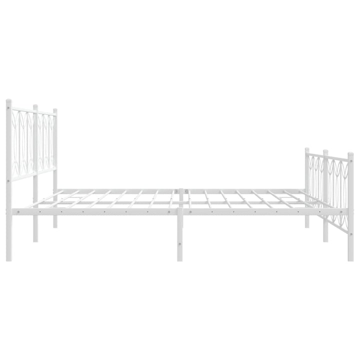 sengeramme med sengegavl og fodgærde 193x203 cm metal hvid