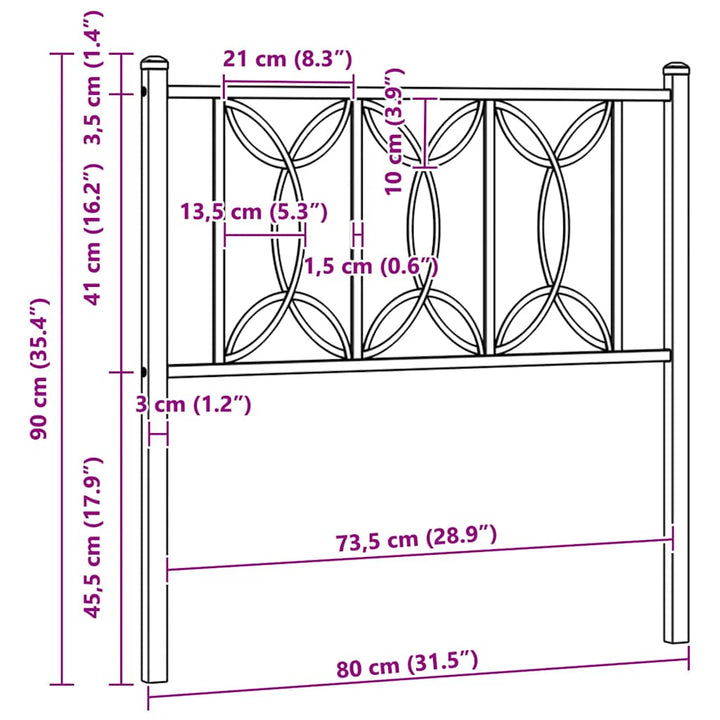 udskiftningsgavl 75 cm metal hvid
