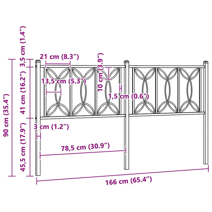 udskiftningsgavl 150 cm metal hvid