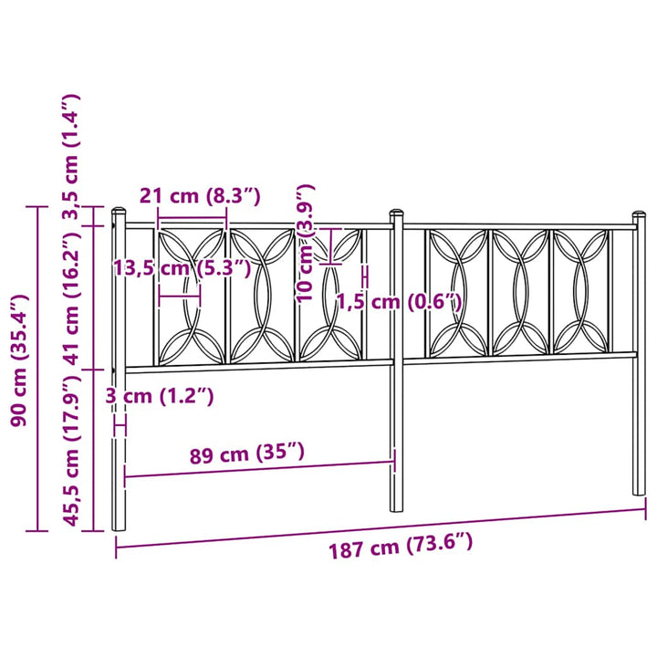 udskiftningsgavl 180 cm metal hvid