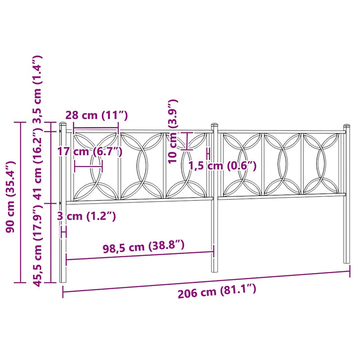 udskiftningsgavl 200 cm metal hvid