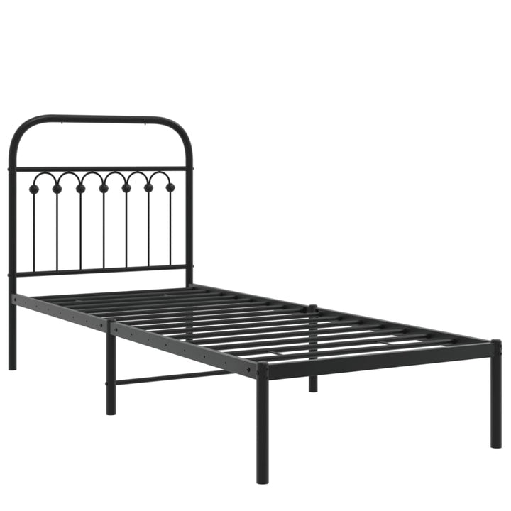 sengeramme med sengegavl 75x190 cm metal sort