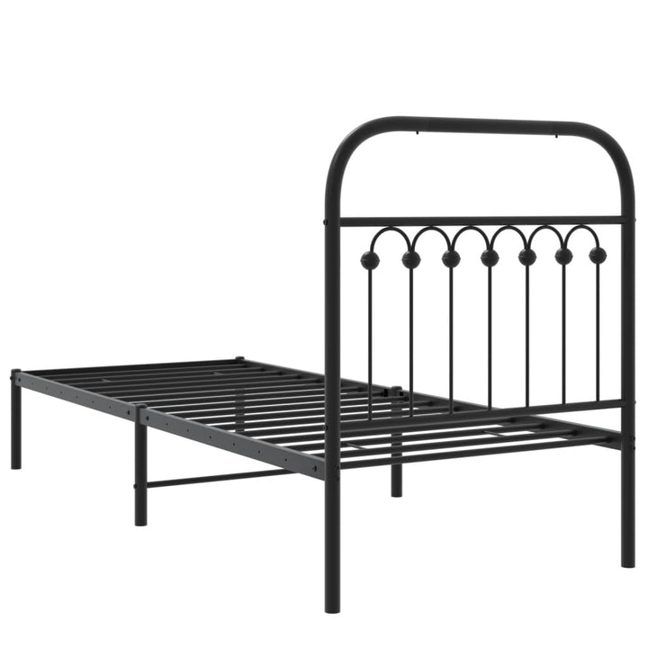 sengeramme med sengegavl 75x190 cm metal sort